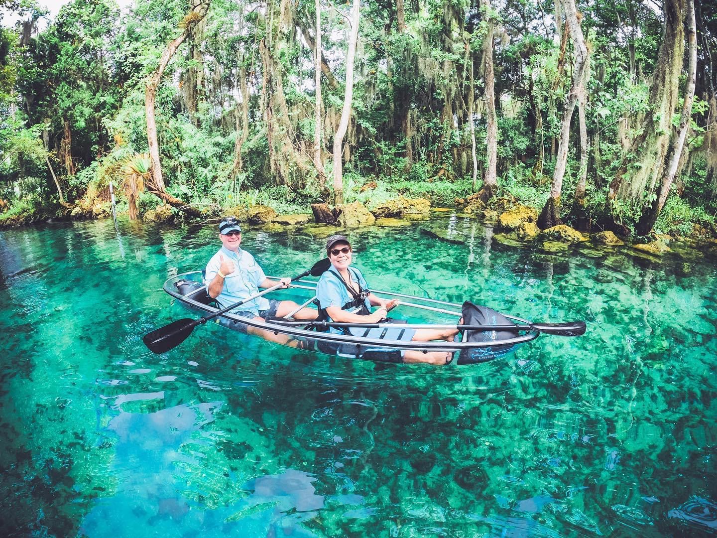 Three Sisters Springs clear kayak tour in Crystal River, Florida