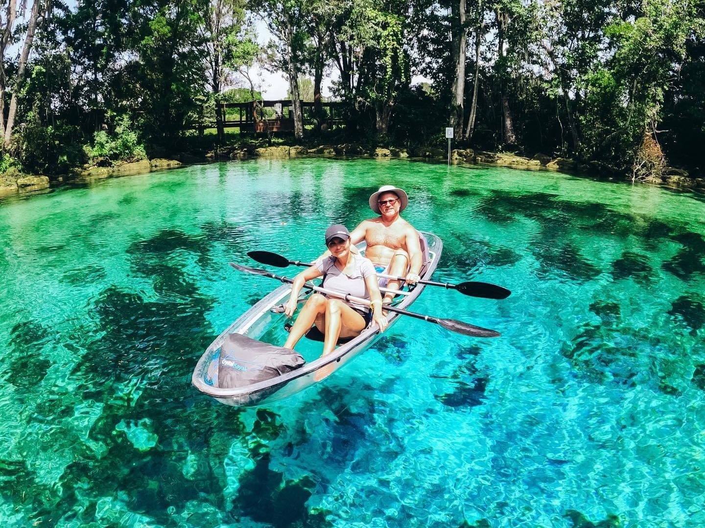 Kayaking inside Three Sisters Springs