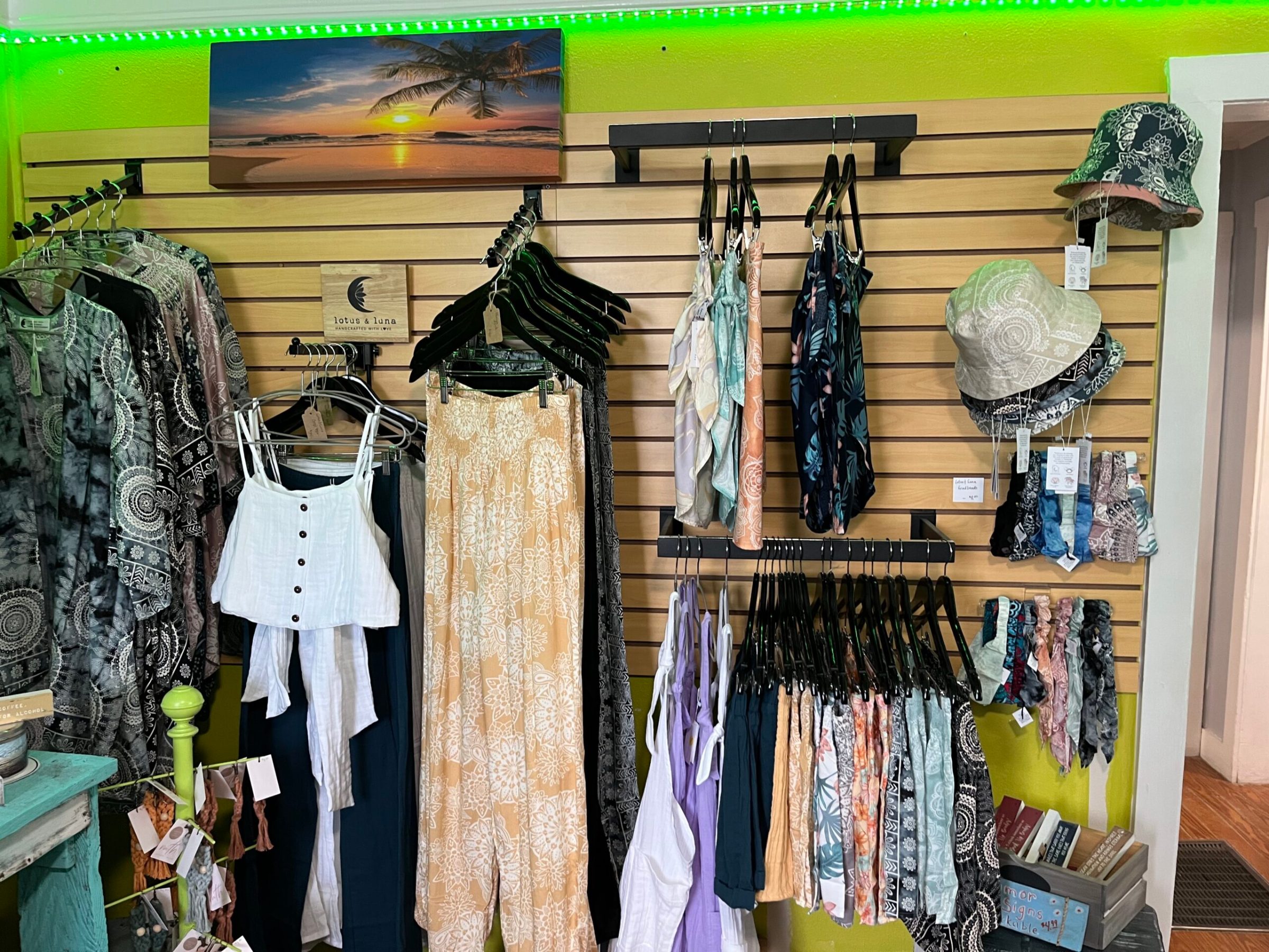 a group of items on display