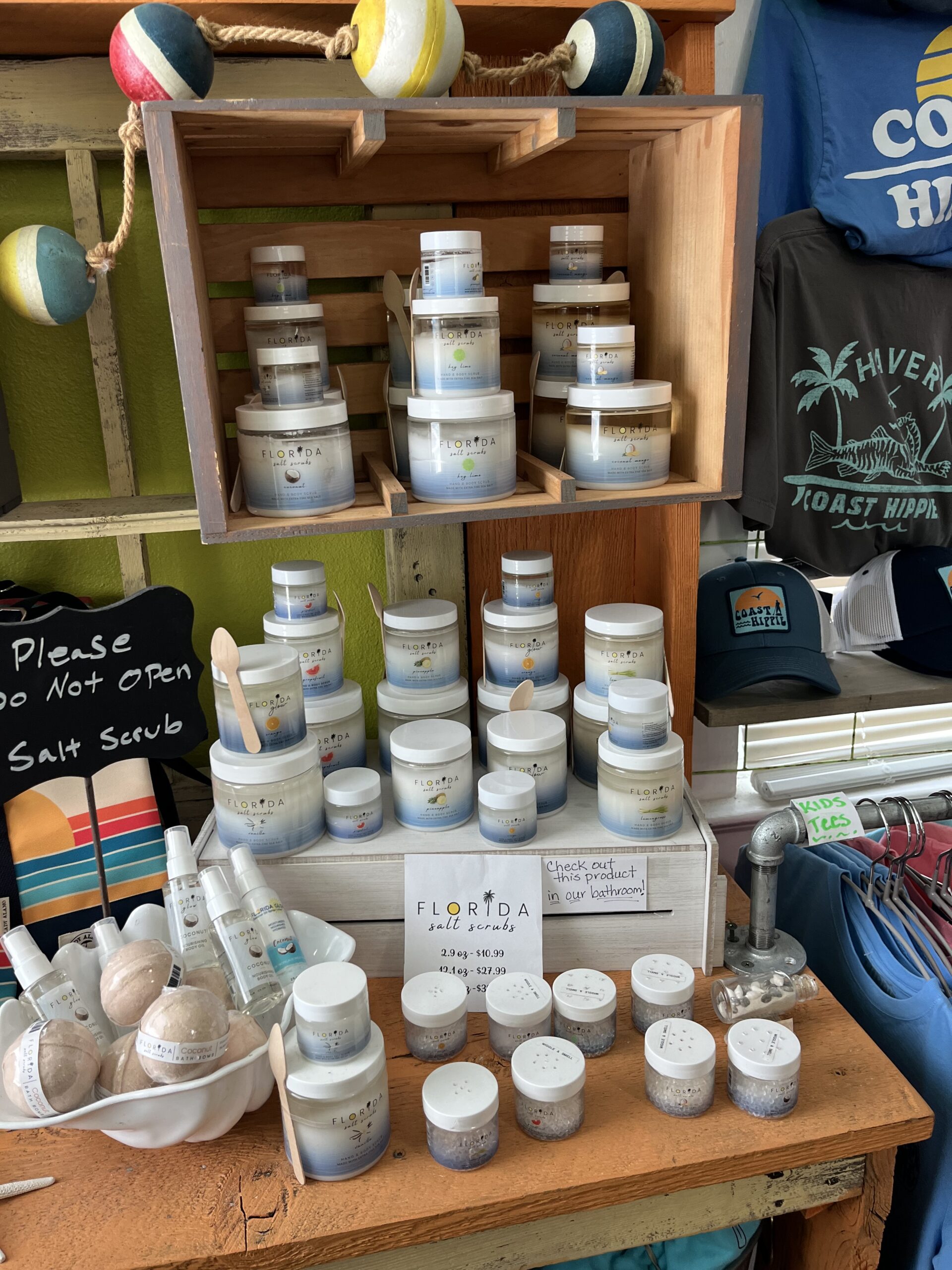 a bottle of items on a table